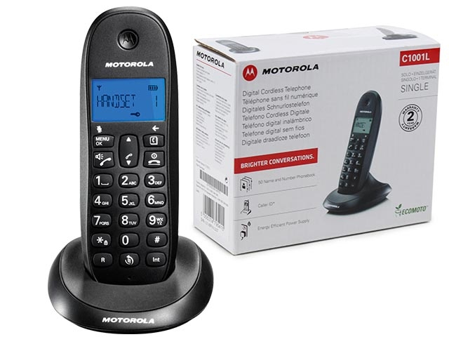 Zebra Motorola C1001L telephone DECT telephone Caller ID Black