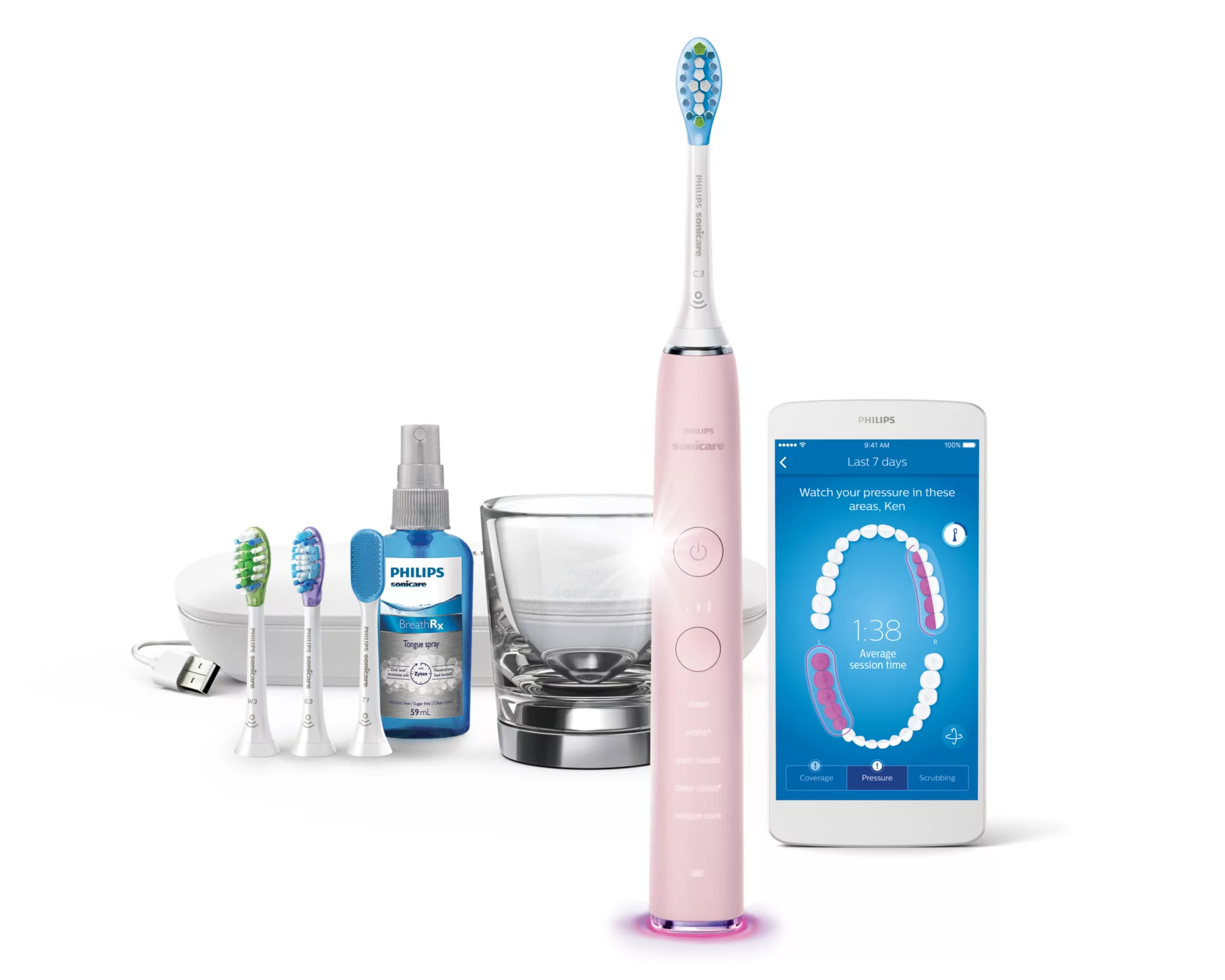 Philips HX9924/23 electric toothbrush Adult Sonic toothbrush Rose