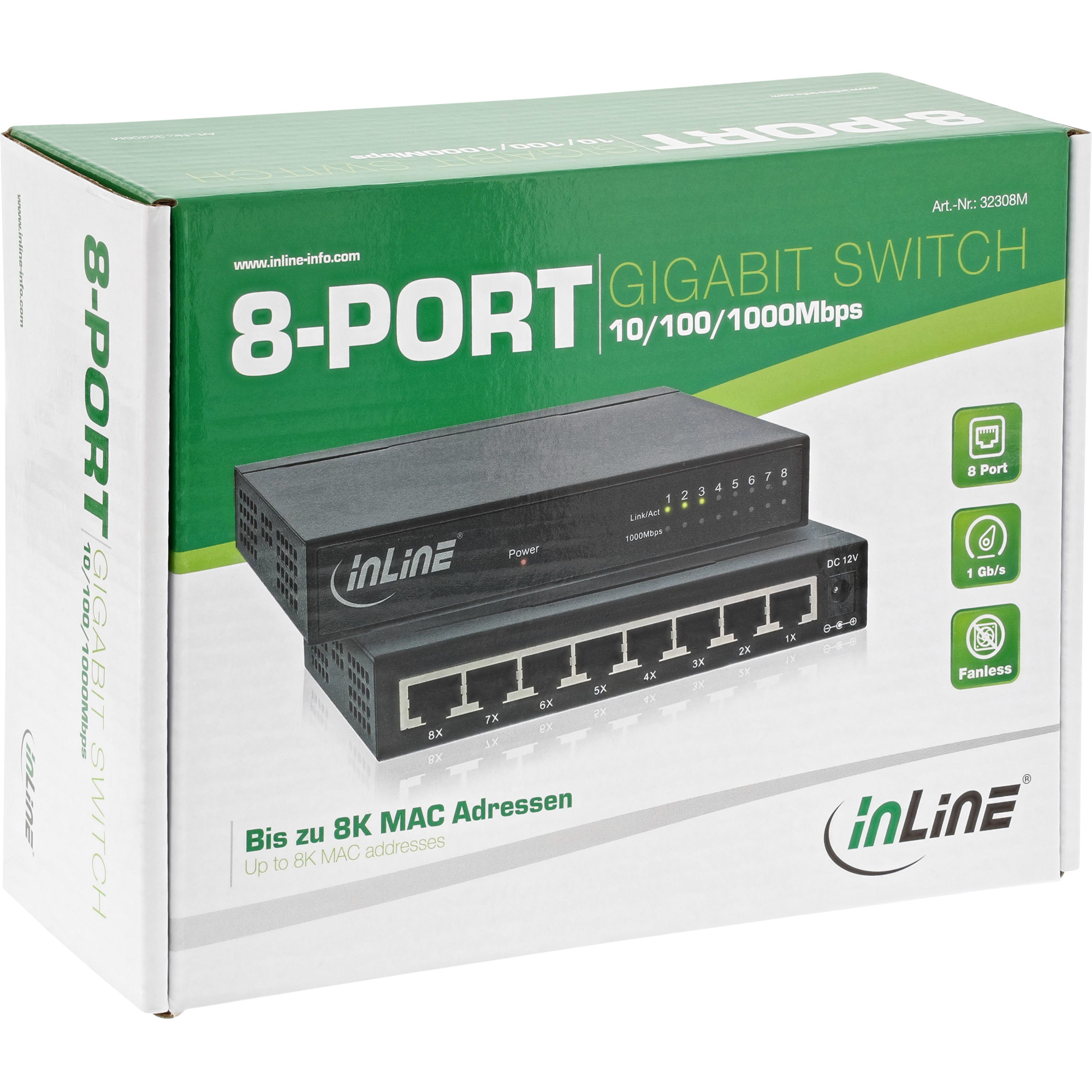 InLine Network Switch 8-Port – image 3