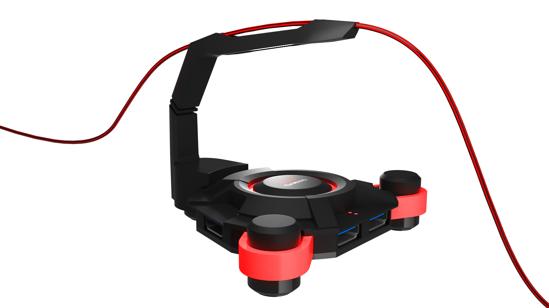 Mars Gaming MMS2 interface hub USB 3.2 Gen 1 (3.1 Gen 1) Type-A 5000 Mbit/s Black, Red – image 2