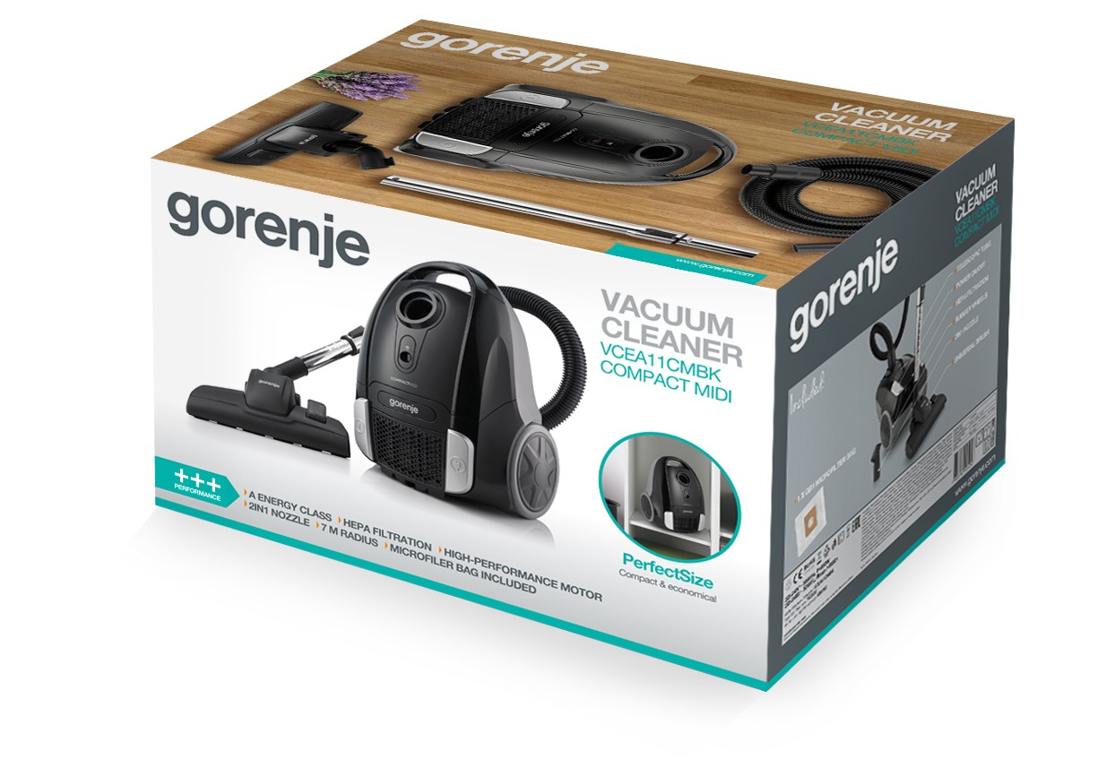 Gorenje VCEA11CMBK 2 L Cylinder vacuum Dry 800 W Dust bag – image 2