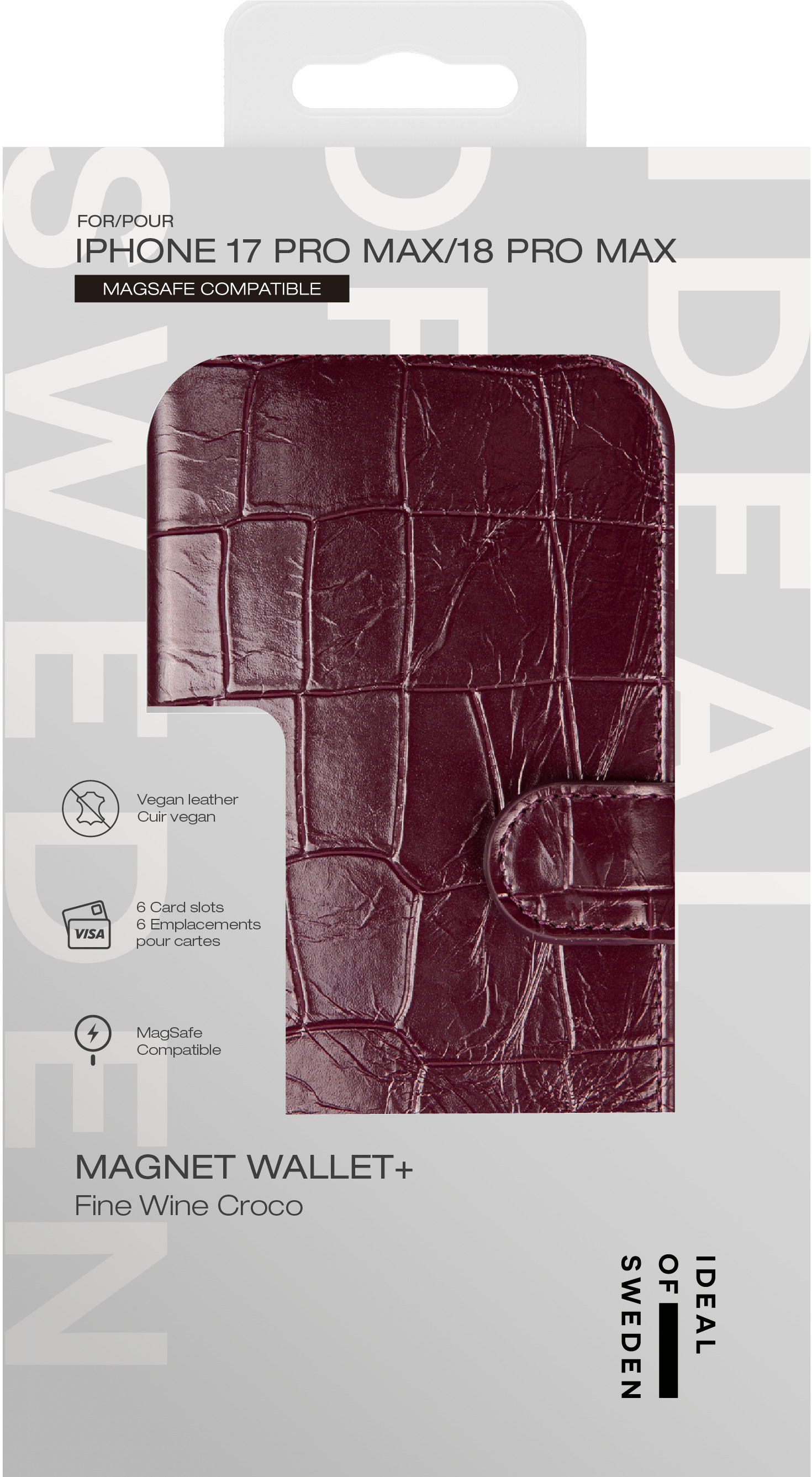 iDeal of Sweden Magnet Wallet+ MagSafe iPhone 17 Pro Max / 18 Pro Max Fine Wine Croco – image 5