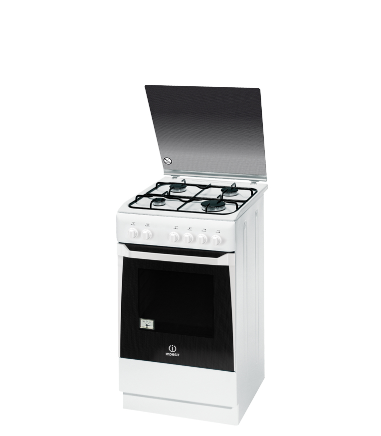 Indesit KNJ1G21S(W)/RO cooker Freestanding cooker Natural gas Gas Black, White