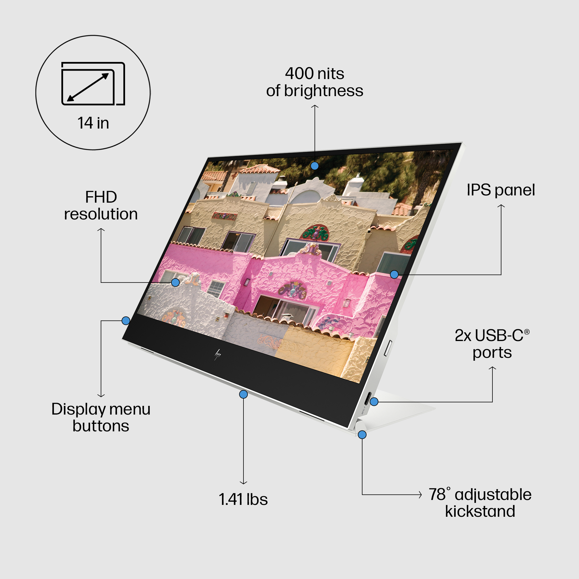 HP Clone of HP E14 G4 Portable Monitor 1B065AT – image 9