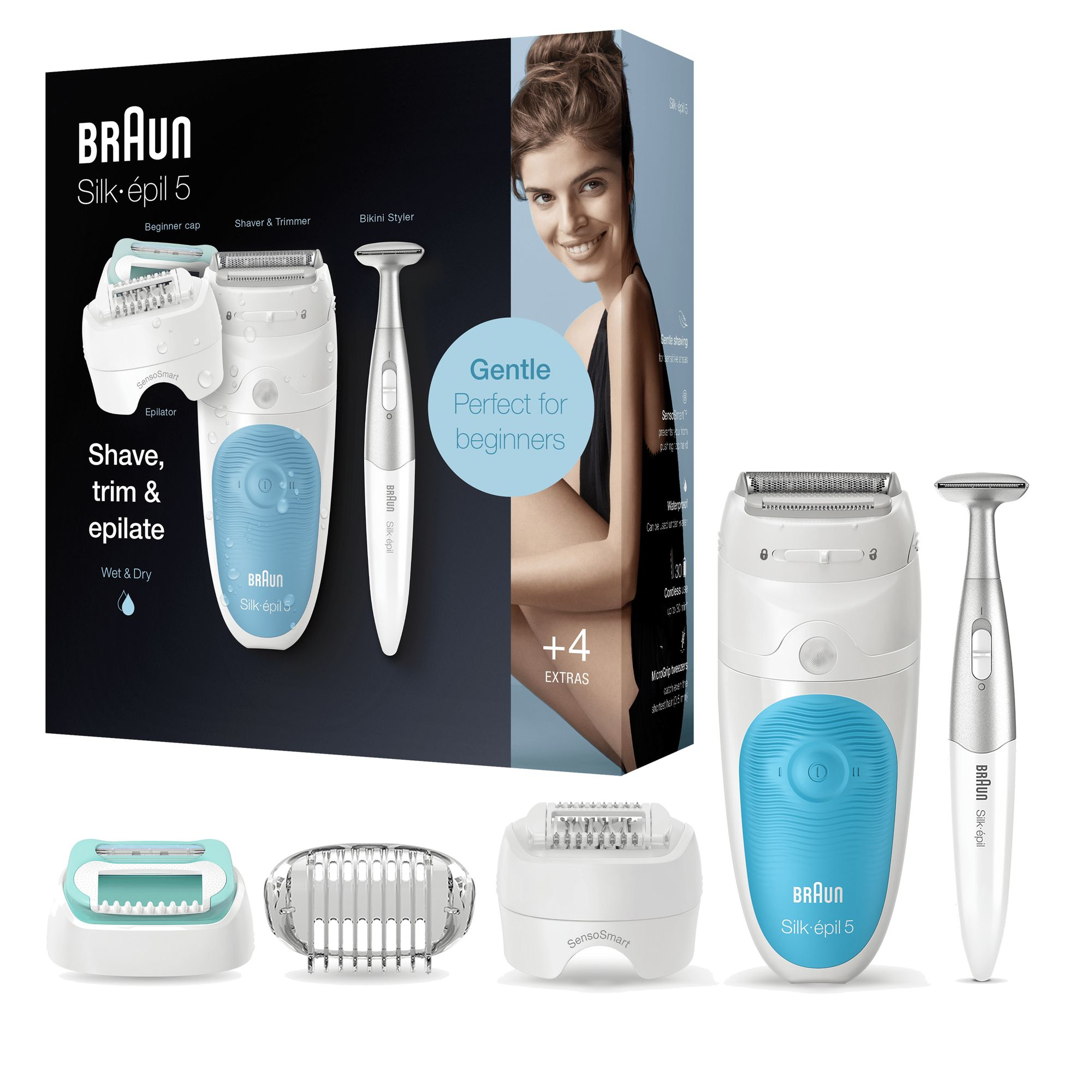 Braun Silk-épil 5 81706344 epilator 28 tweezers White, Turquoise – image 2