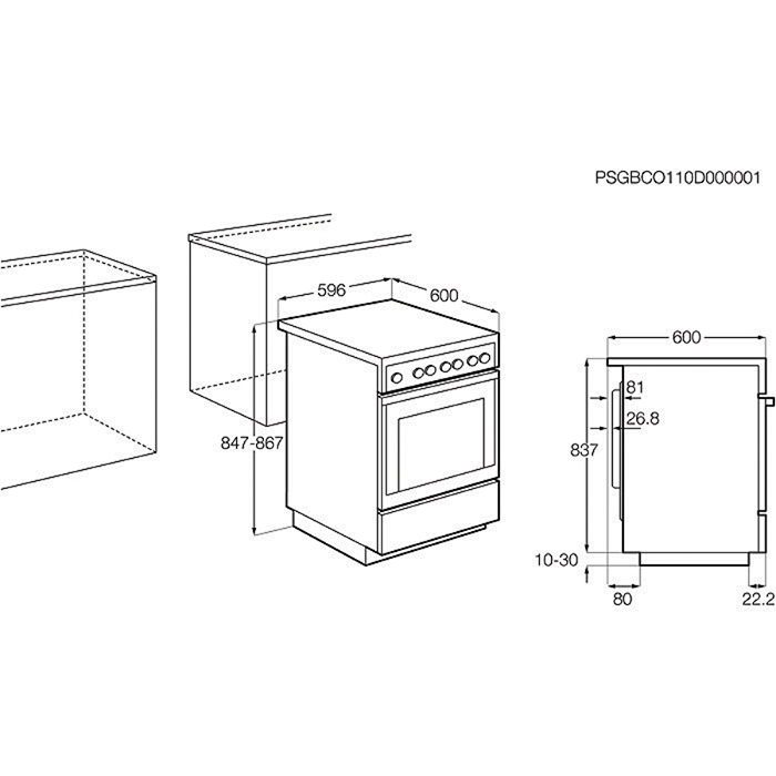 AEG 40006VS-WN Freestanding cooker Electric Ceramic hob White – image 2