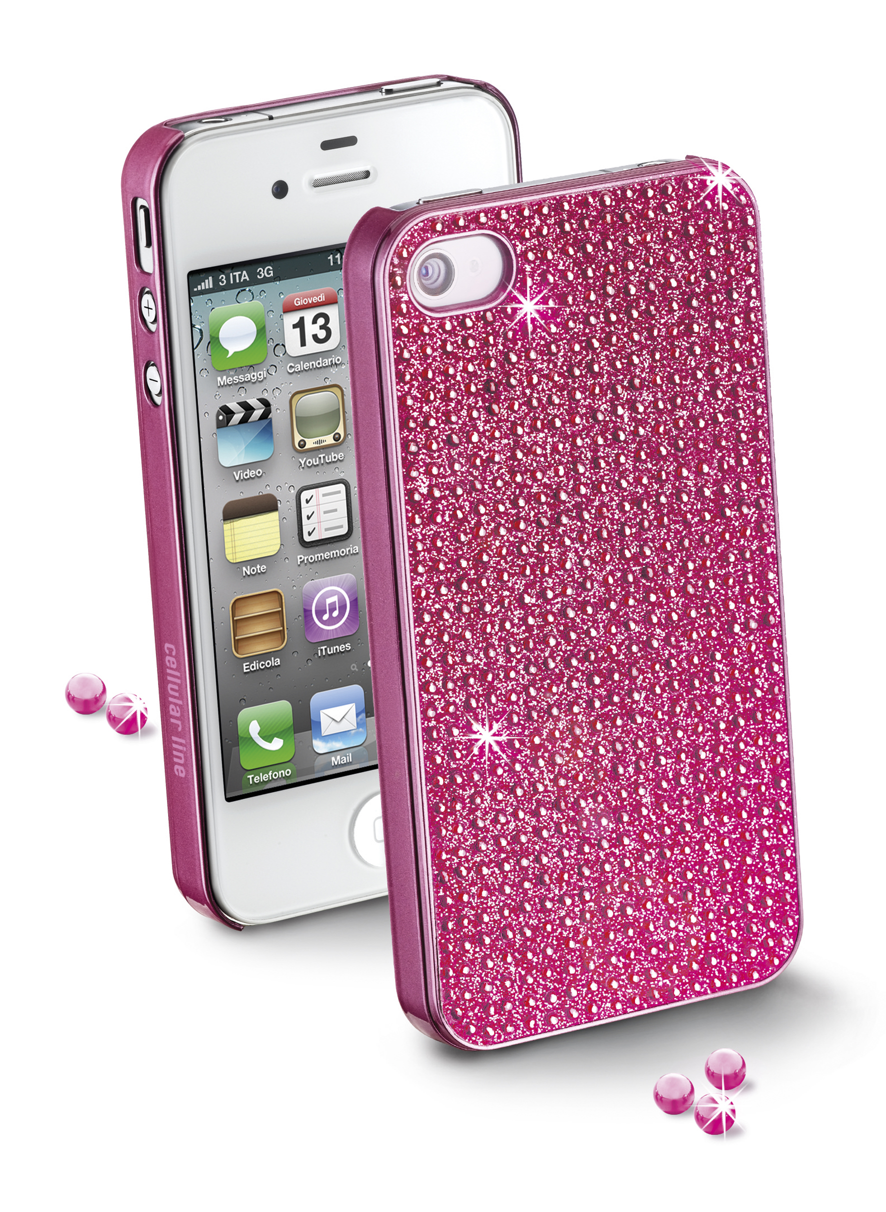 Cellularline BLINGCIPHONE4SP mobile phone case Cover Pink