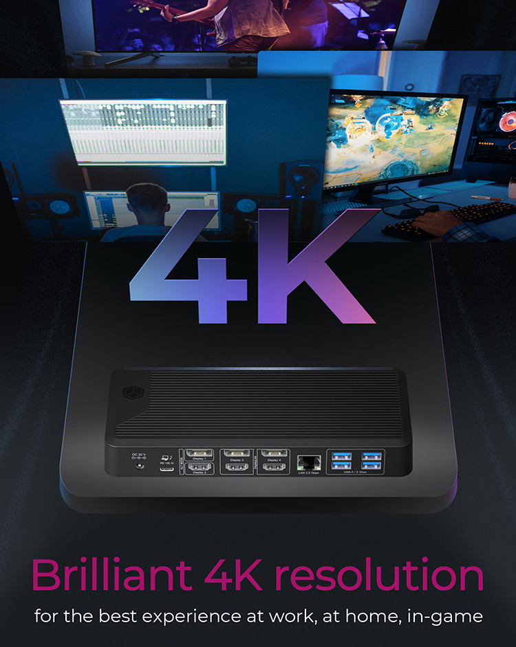ICY BOX 13-in-1 DisplayLink® Hybrid DockingStation with four video outputs – image 4