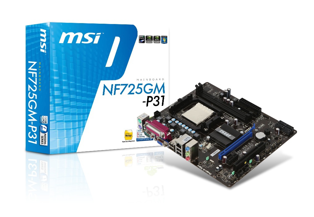 MSI NF725GM-P31 motherboard NVIDIA nForce 630a Socket AM3 micro ATX – image 1
