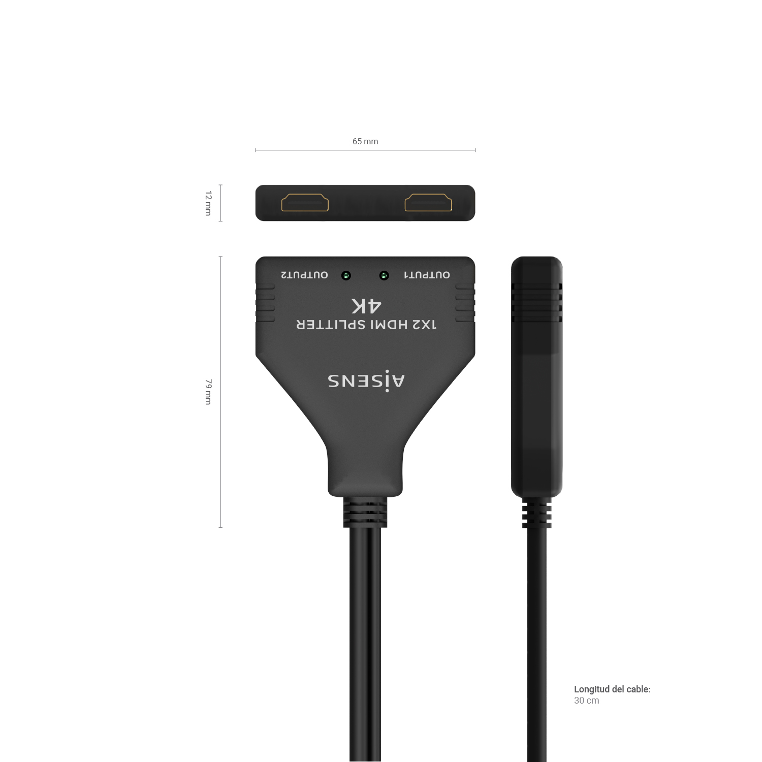 AISENS A123-0654 video splitter HDMI 2x HDMI – image 4
