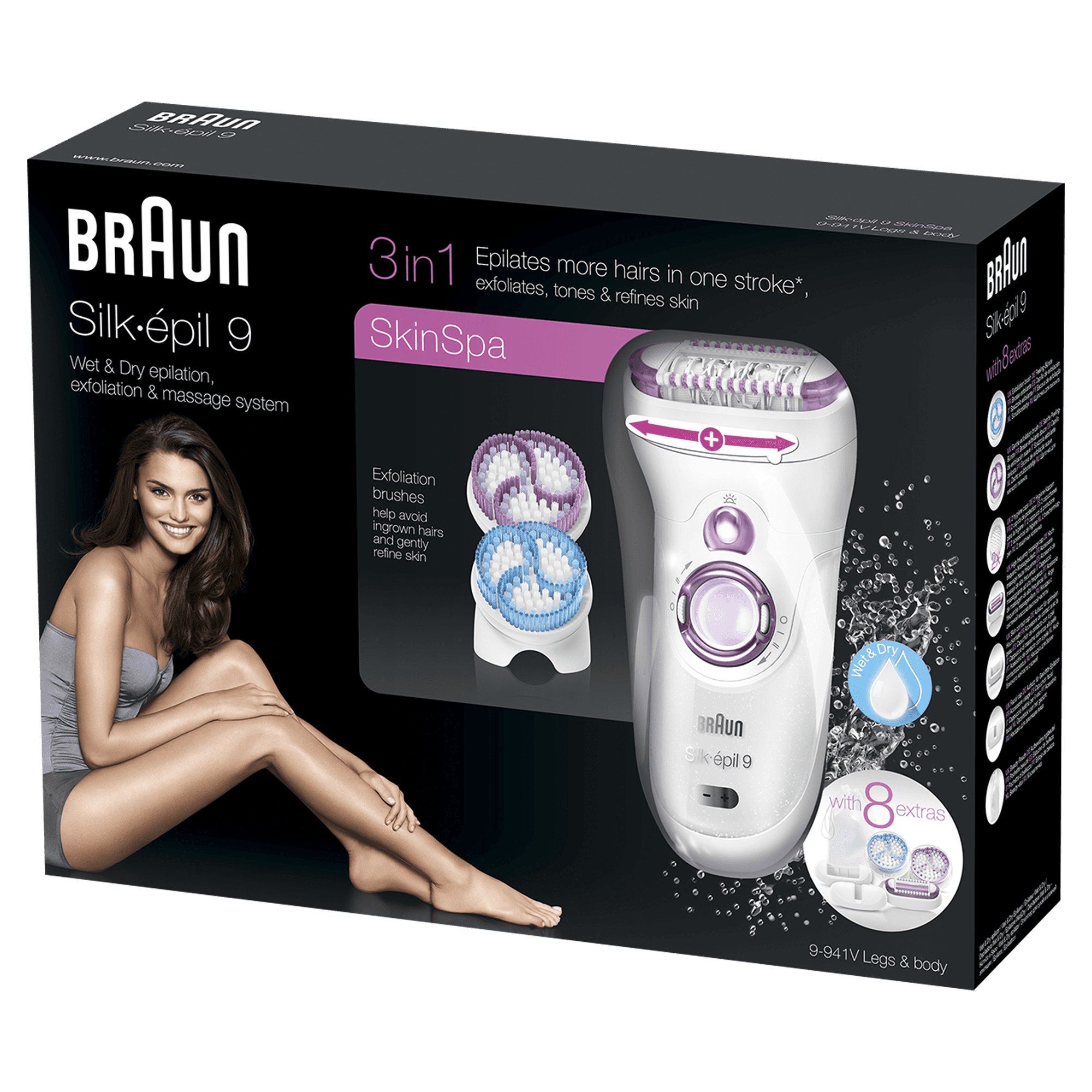 Braun Silk-épil 9 81632127 epilator 40 tweezers White, Violet – image 3