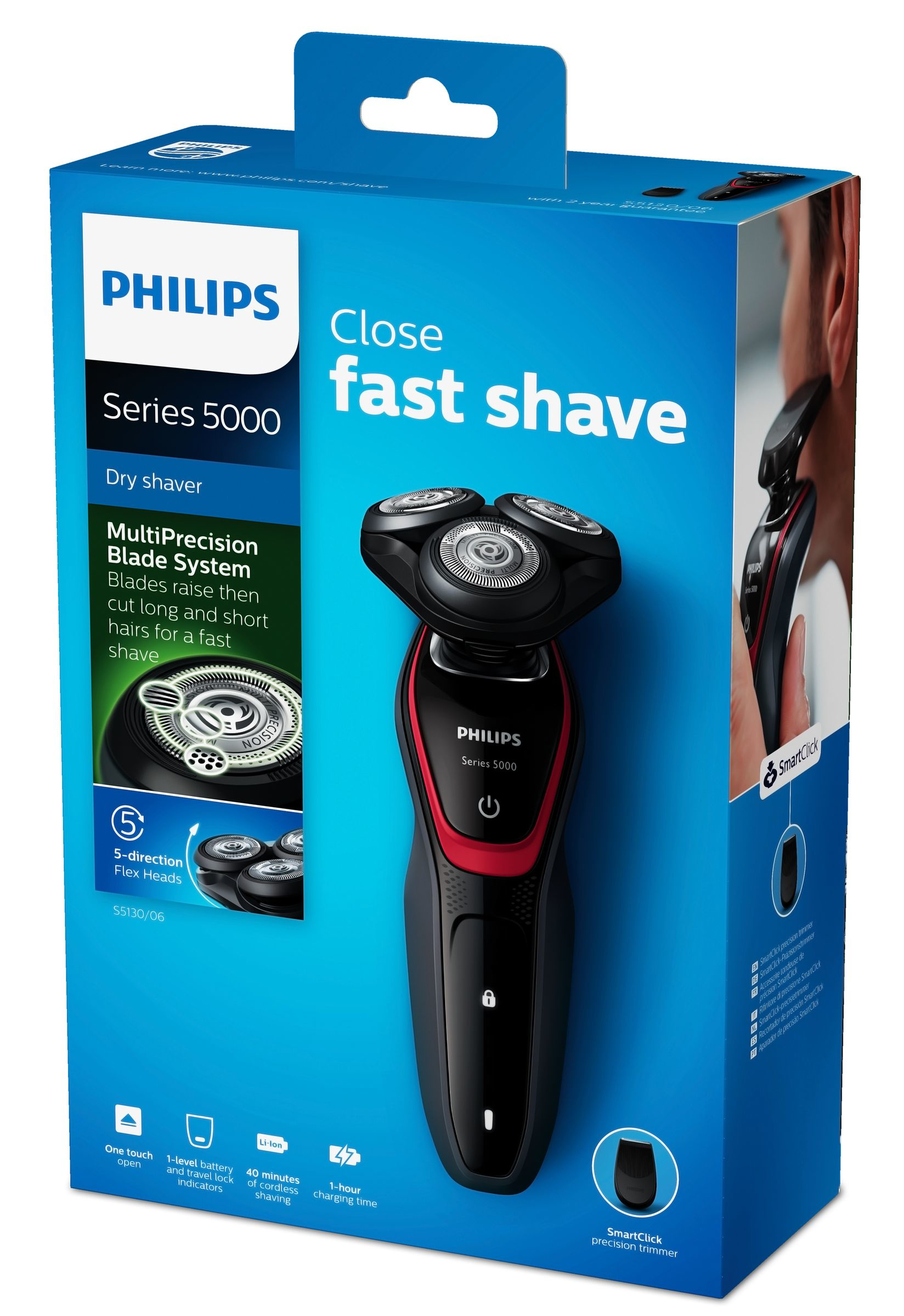 Philips 5000 series dry electric shaver with precision trimmer S5130/06 – image 2