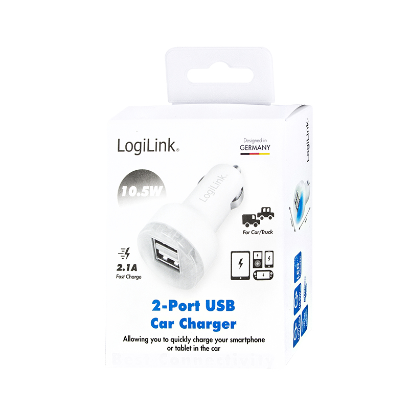 LogiLink PA0227 mobile device charger Power bank, Smartphone, Tablet White Cigar lighter Fast charging Auto – image 4