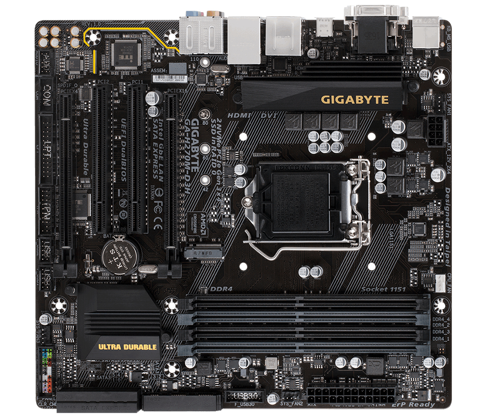 GIGABYTE GA-H270M-D3H motherboard Intel® H270 LGA 1151 (Socket H4) micro ATX – image 3