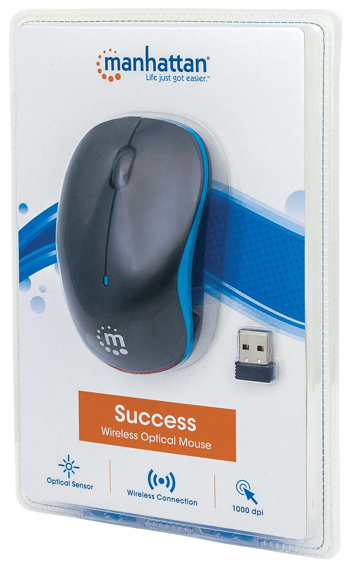 Manhattan Success Wireless Mouse, Black/Blue, 1000dpi – image 6