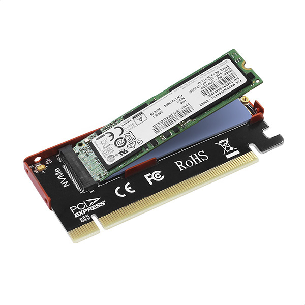 Axagon PCEM2-S PCIe x16 - M.2 NVMe M-key slot adapter, w. passive alu heatsink – image 4