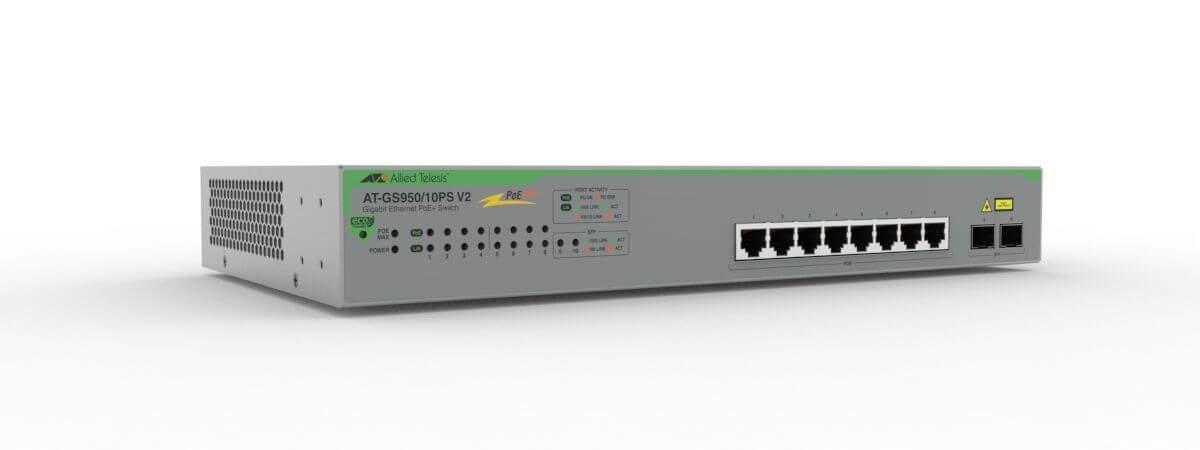 Allied Telesis AT-GS950/10PS-V2 network switch Managed Gigabit Ethernet (10/100/1000) Power over Ethernet (PoE) 19U Grey