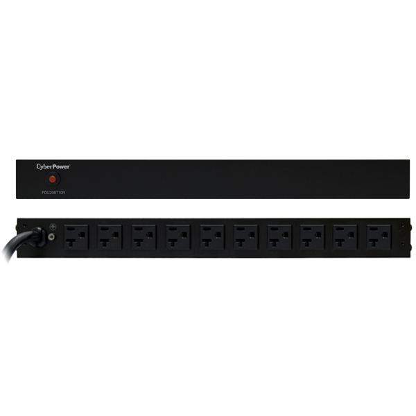 CyberPower PDU20BT10R power distribution unit (PDU) 10 AC outlet(s) 1U Black – image 2