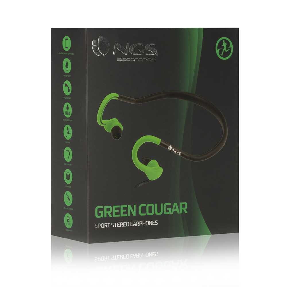 NGS REACOUGARGREEN Headphones Wired Ear-hook, Neck-band Music Green – image 3