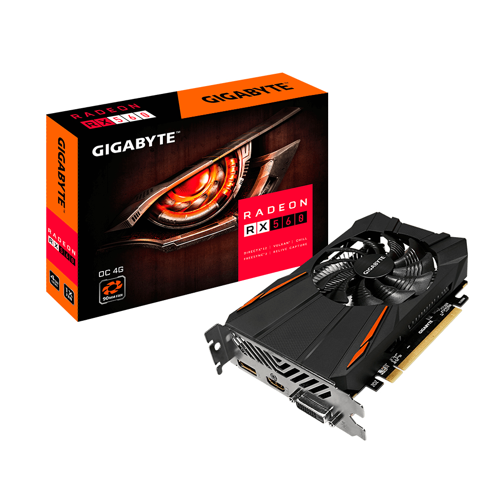 GIGABYTE GV-RX560OC-4GD-REV3.0 graphics card AMD Radeon RX 560