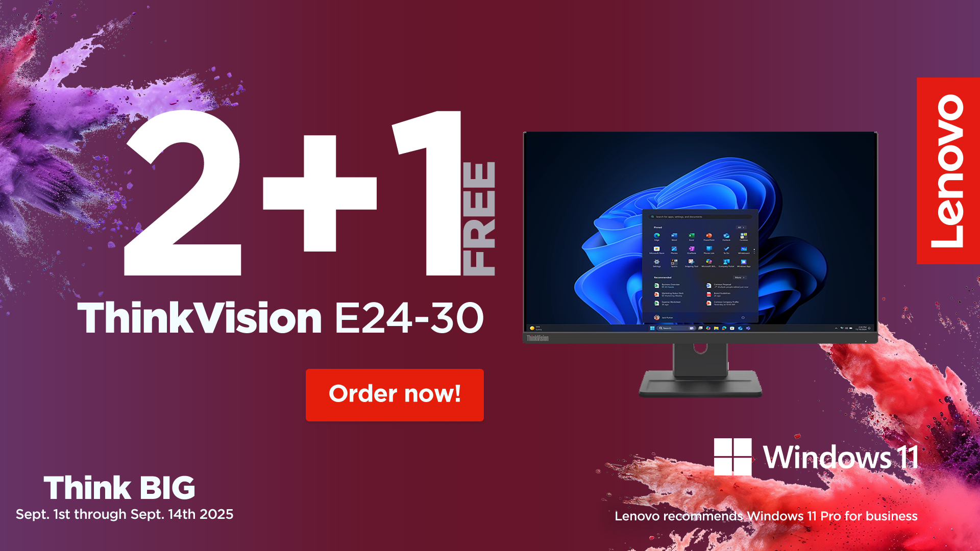 Lenovo Bundle Promo: Buy 2 get 1 for free. ThinkVision E24-30 (3 units) – image 2