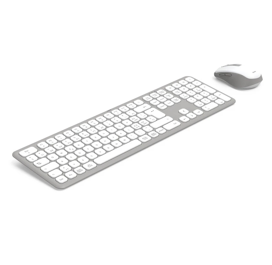Hama WKM-550 keyboard Mouse included Home/Office RF Wireless + Bluetooth QWERTZ Swiss Grey, White – image 5