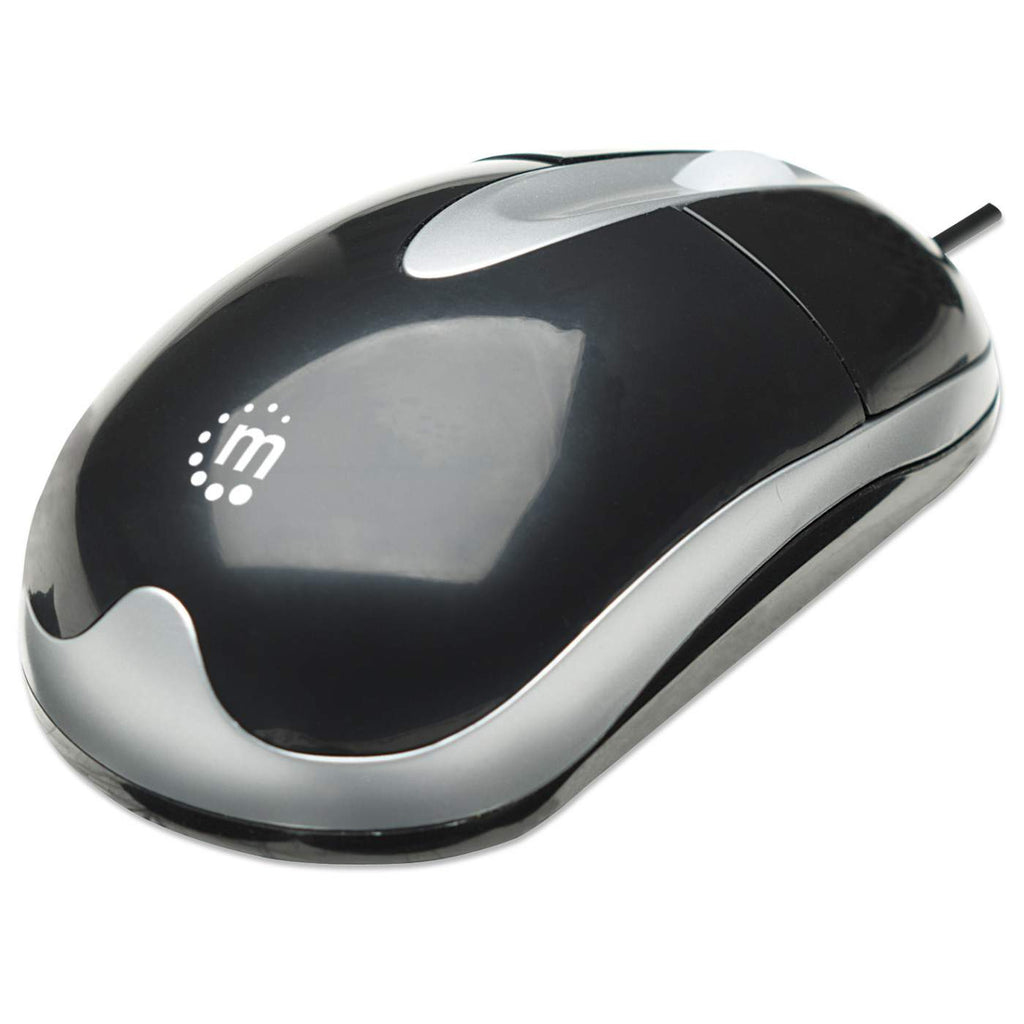 Manhattan MH3 USB Wired Mouse, Black/Grey, 1000dpi, USB-A, Optical, Sturdy, Three Button with Scroll Wheel, Three Year Warranty – image 1