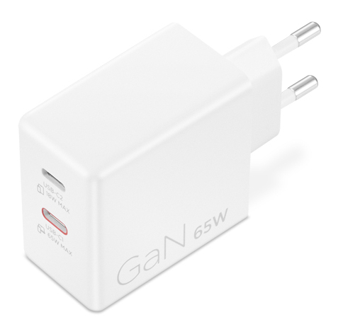 Lenovo Dual USB-C 65W GaN Charger - White