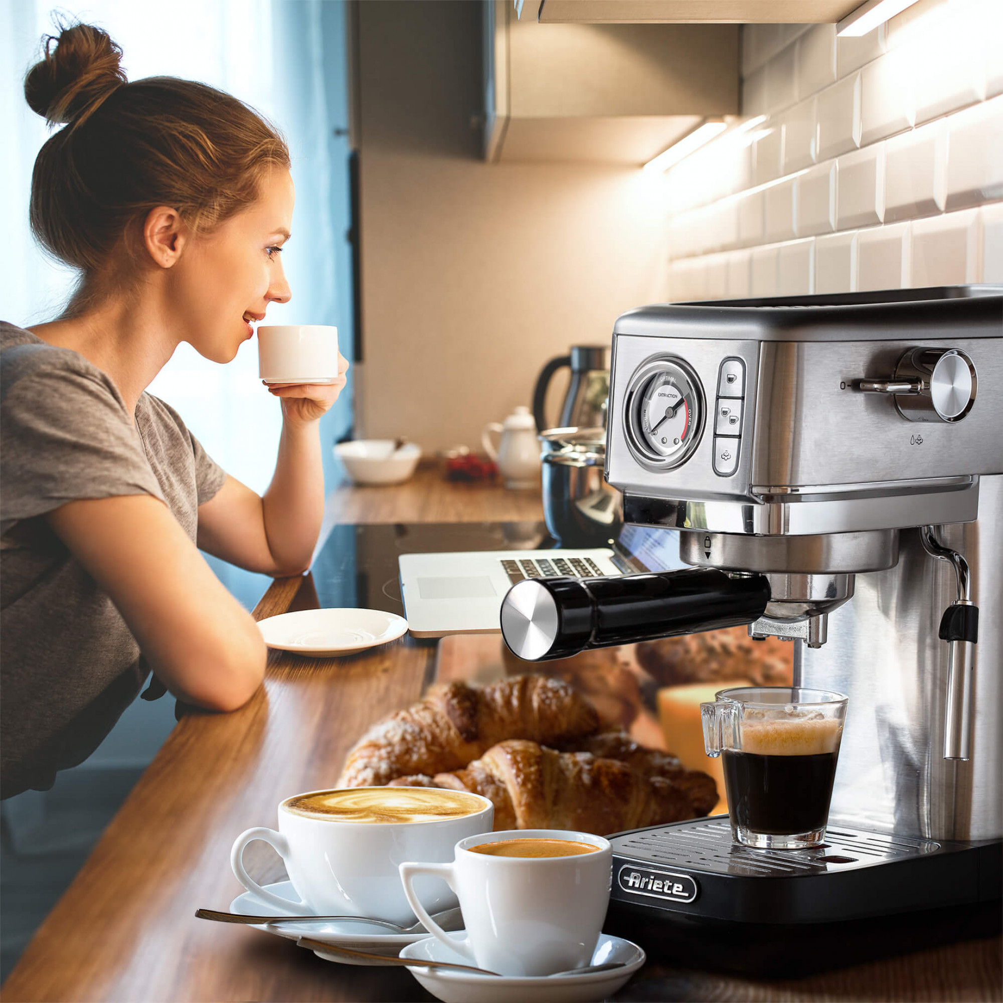 Ariete 1381 Coffee machine with pressure gauge, compatible with ground coffee and ESE pods – image 7