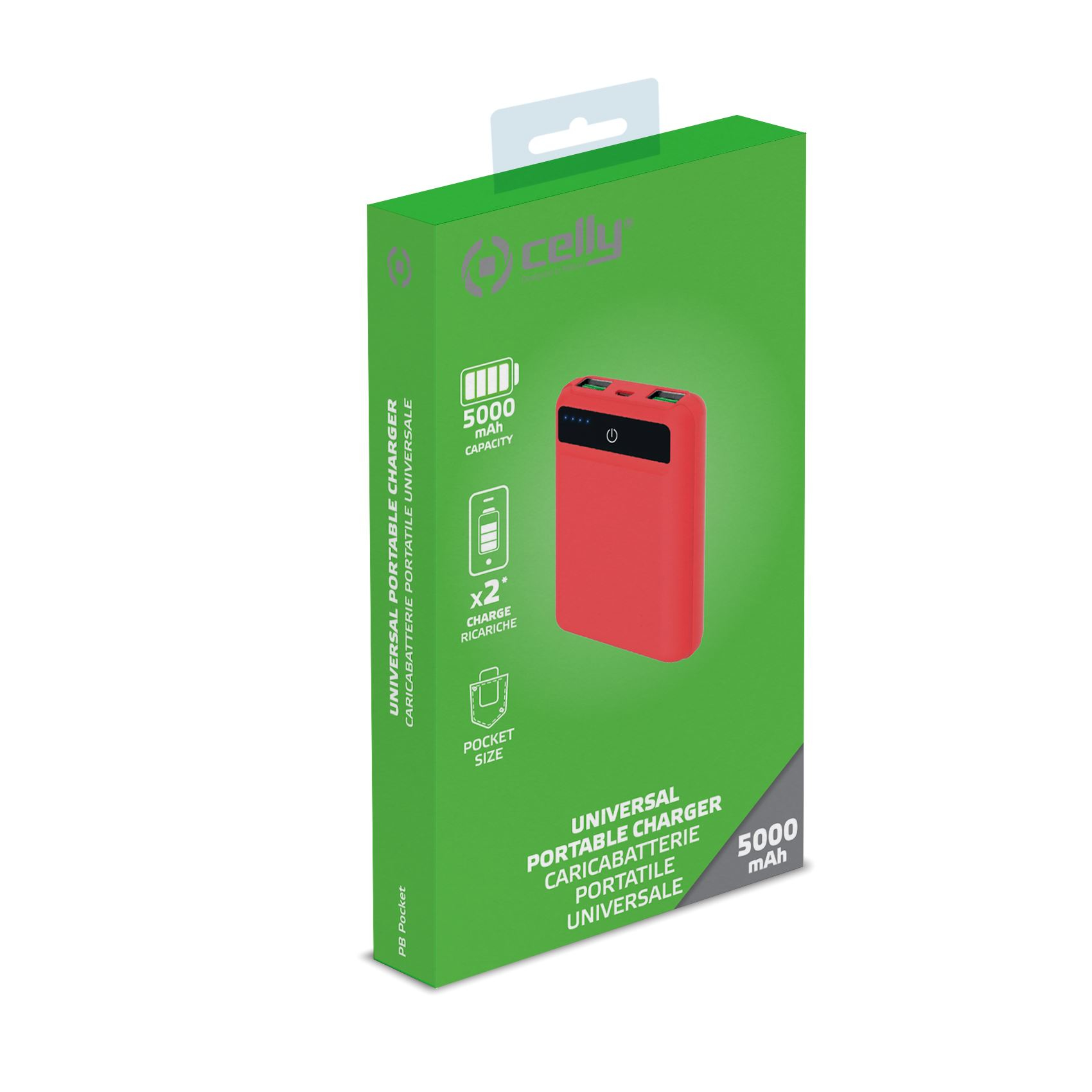 Celly PBPOCKET5000RD power bank Lithium Polymer (LiPo) – image 5