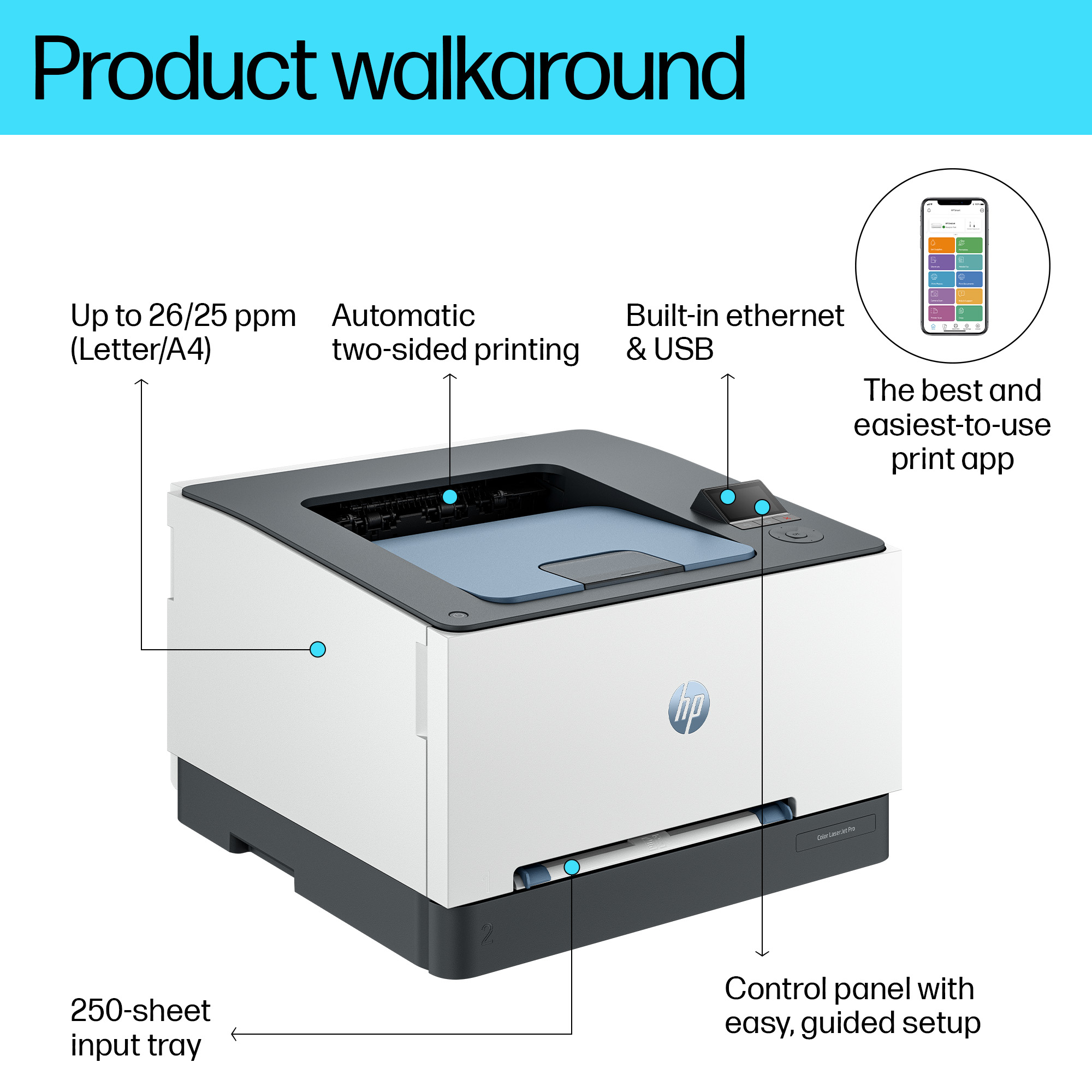 HP Color LaserJet Pro 3202dn Printer – image 3