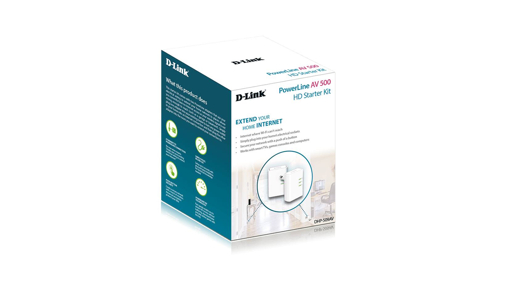 D-Link DHP-509AV PowerLine network adapter 500 Mbit/s Ethernet LAN White 2 pc(s) – image 6