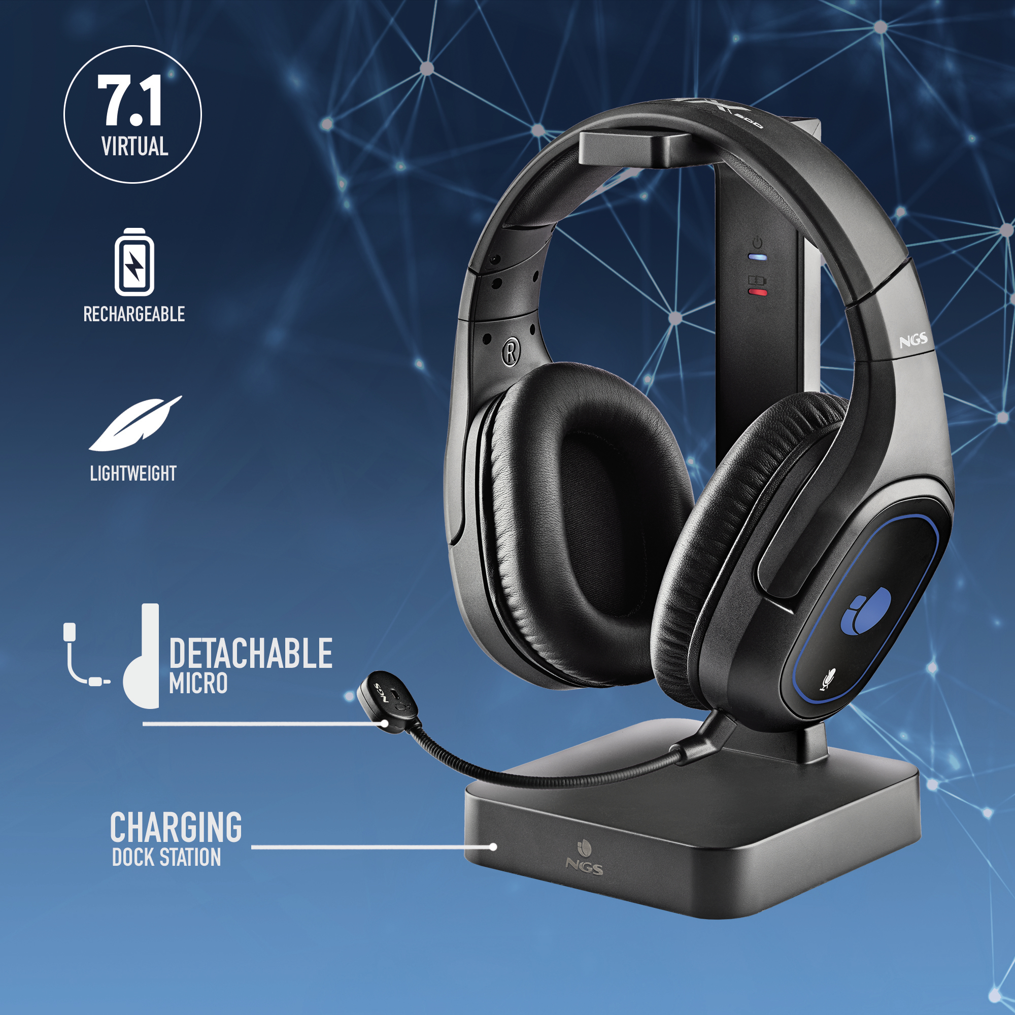 NGS GHX-600 Headset Wired & Wireless Head-band Gaming Micro-USB Black – image 7