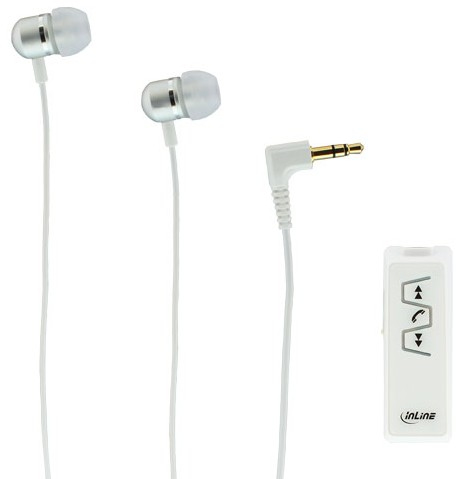 InLine 55354W headphones/headset Wireless In-ear Music Bluetooth White – image 1