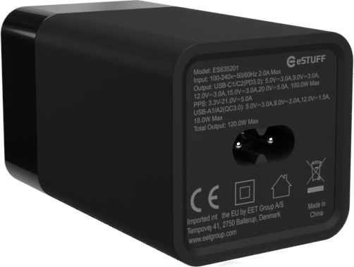 eSTUFF ES635201 mobile device charger Laptop Black AC Fast charging Indoor – image 2