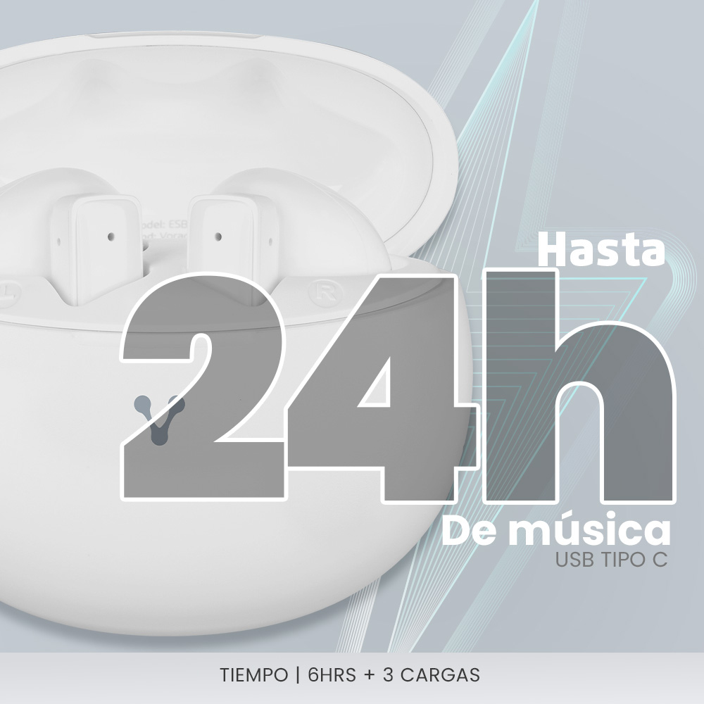 Auriculares Vorago ESB-310 - Inalámbrico - Bluetooth - Blanco - ESB-310-WH