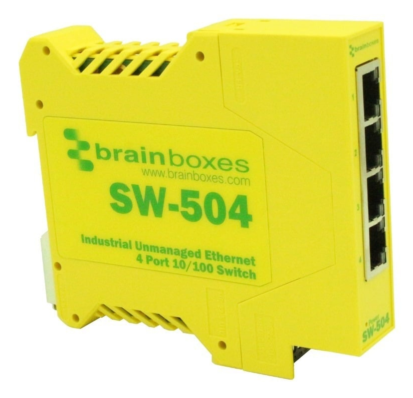 Brainboxes Industrial 4 Port 10/100 Ethernet Switch – image 1