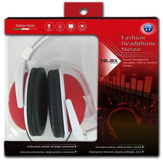 Nilox 10NXCUER00003 headphones/headset Wired Red, White – image 2