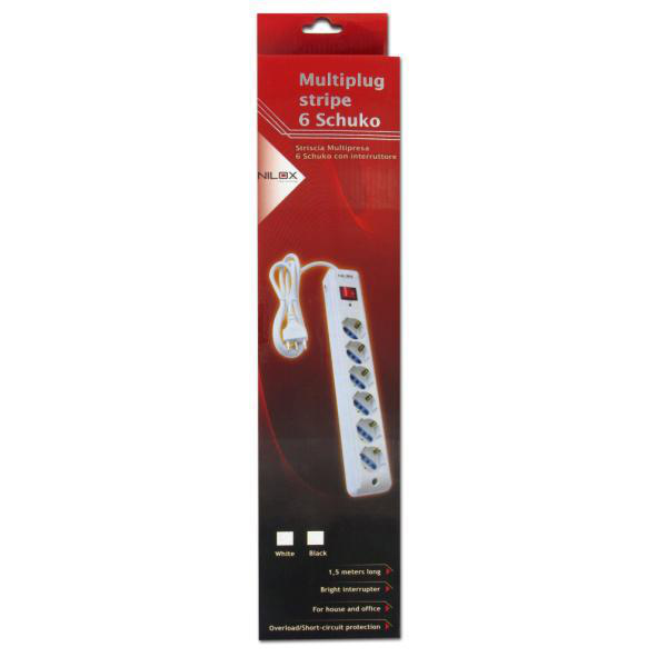 Nilox MULTIPRESA 6P. BIP/SCHUKO BIANCO – image 2