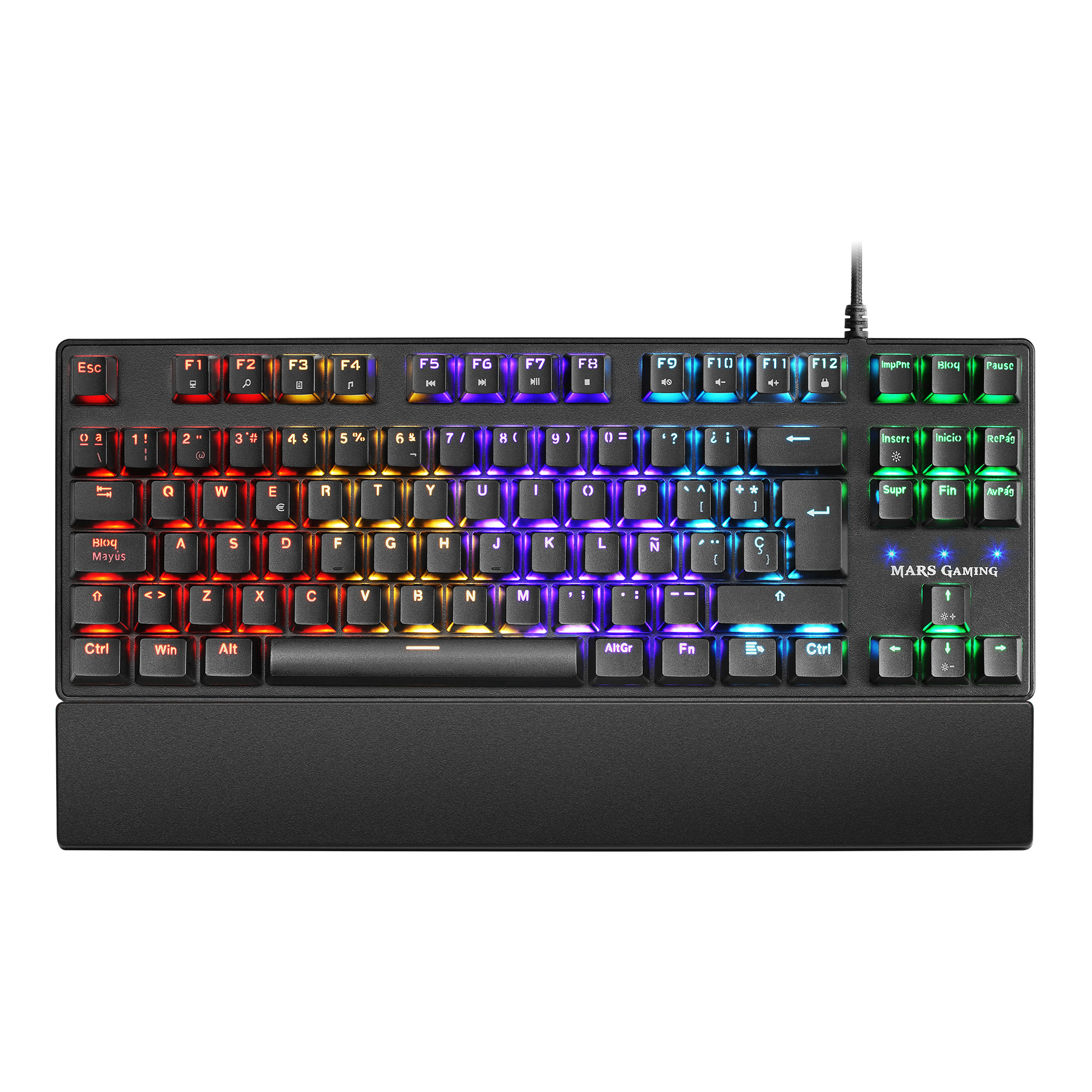 Mars Gaming MKXTKLBES Ultra-compact Mechanical Keyboard TKL RGB Wrist rest Switch OUTEMU SQ Blue Spanish Language – image 1