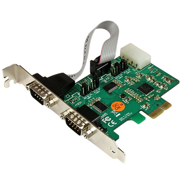 StarTech.com 2 Port Industrial PCI Express (PCIe) RS232 Serial Card w/ Power Output and ESD Protection