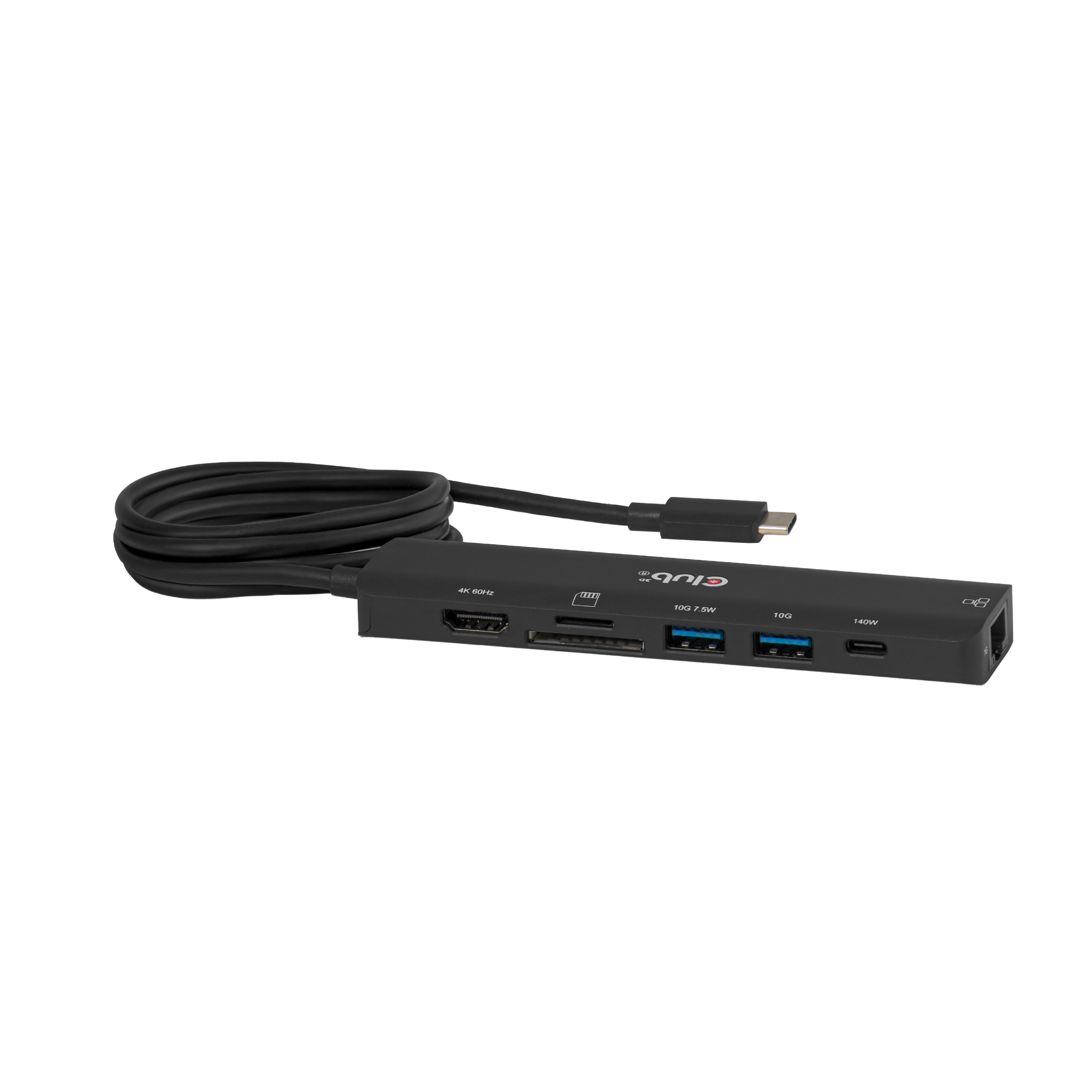 Club3D USB-C 7in1-HUB >HDMI/2xUSB/USB-C/LAN   4K60Hz  PD140W retail HUBs