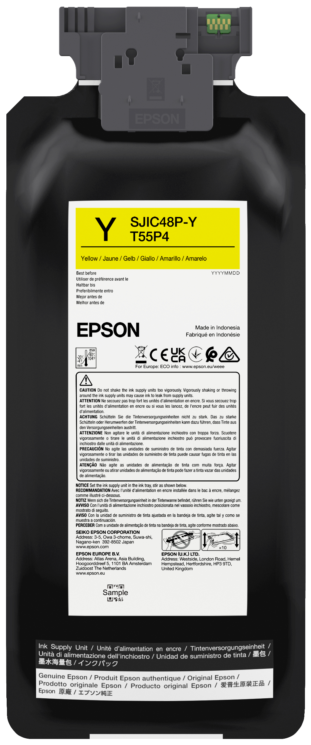 Epson T55P4 - 480 ml - yellow - original - box - ink pack - for ColorWorks CW-C8000