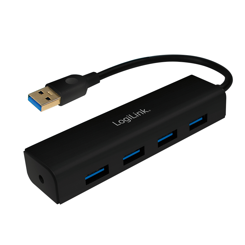 LogiLink UA0295 interface hub USB 3.2 Gen 1 (3.1 Gen 1) Type-A 5000 Mbit/s Black – image 1