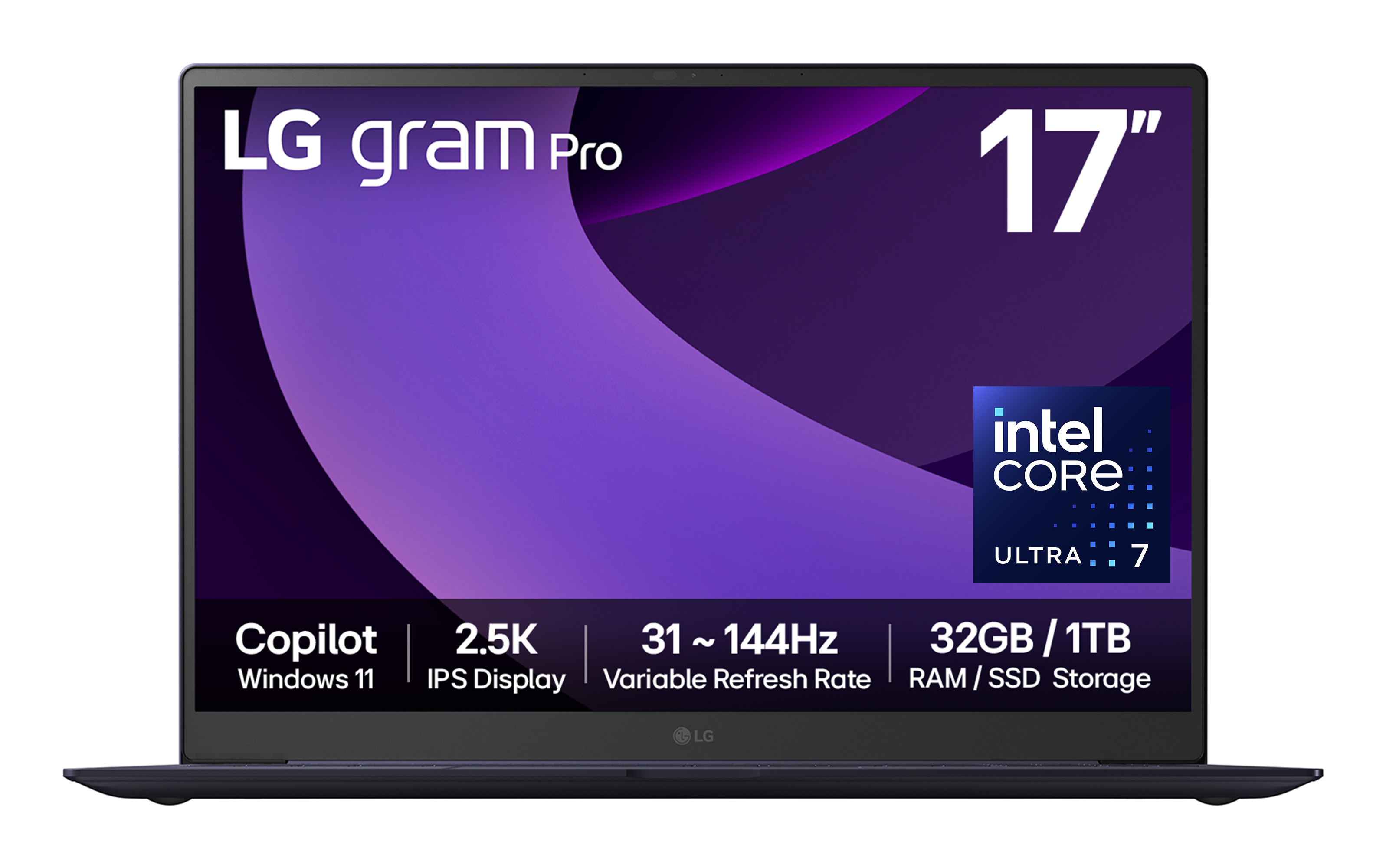 LG Gram Pro 17Z90TP-G Intel Core Ultra 7 225H Computer portatile 43,2 cm (17") 2.5K 32 GB LPDDR5x-SDRAM 1 TB SSD Wi-Fi 7 (802.1
