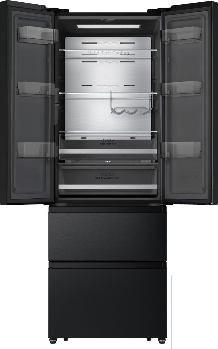 Hisense Freestanding French door fridge freezer with large capacity and flexible storage for everyday groceries. Metal Tech Cooling maintains stable temperature – image 5