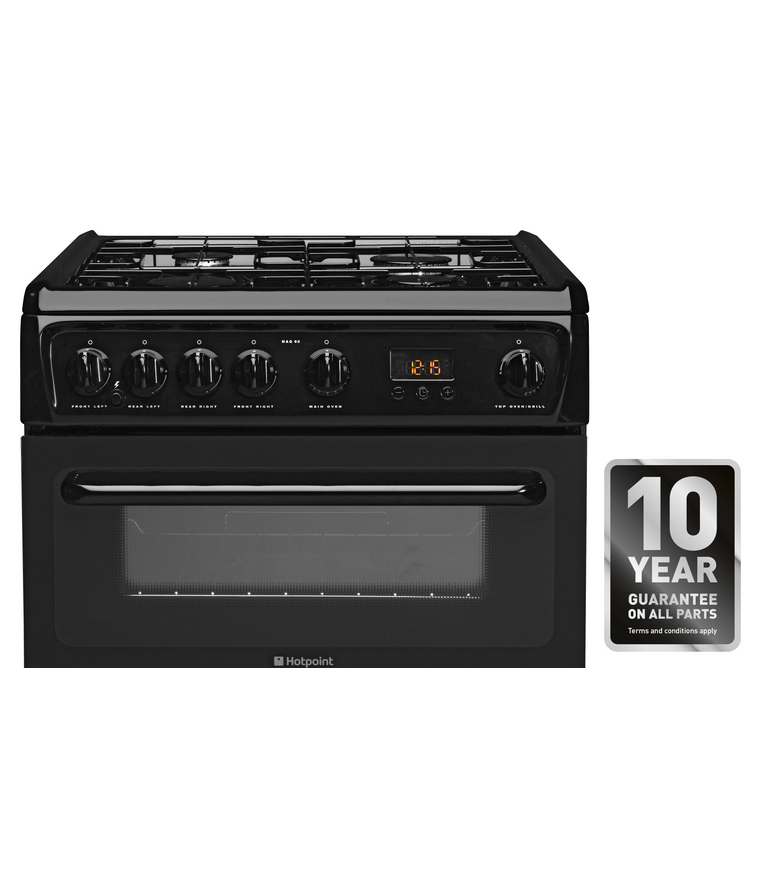 Hotpoint HAG60K cooker Freestanding cooker Natural gas Gas Black – image 5