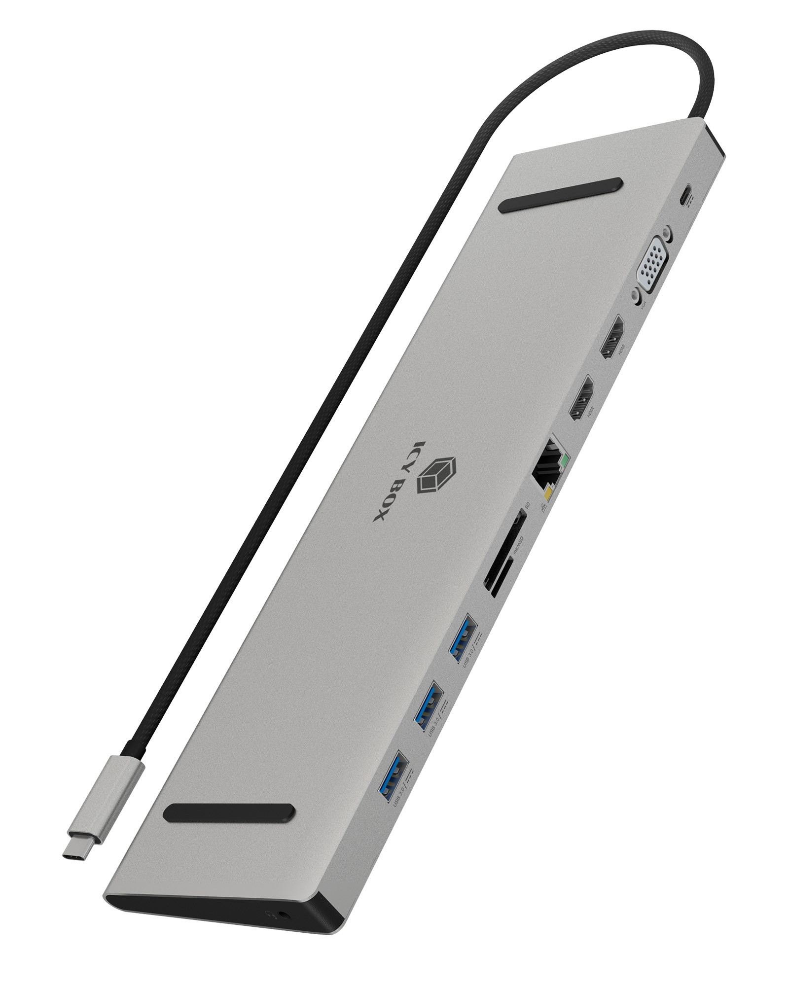 ICY BOX IB-DK2106a-CPD Cablato USB 3.2 Gen 1 (3.1 Gen 1) Type-C Antracite Nero