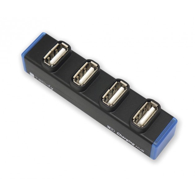 Techly Hub USB 2.0 4porte A e micro USB con funzione Ricarica. Nero IUSB2-HUB4-101MC – image 3