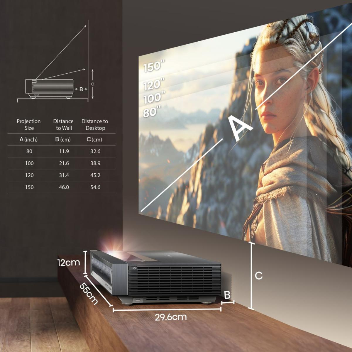 Hisense PX3-PRO Ultra short throw projector 2700 ANSI lumens DLP UHD 4K (3840x2160) Black, Dark Grey – image 6